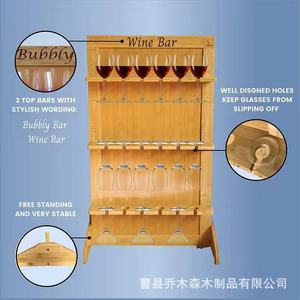 Wooden Wine Glass Rack 4 Layers Foldable Champagne Display For Party <b>Kitchen</b> Countertop Storage - Product Image 3