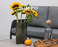 SIMPOLIFESTYLE Mobilier d'extérieur haut de gamme pour resort VENICE, ensemble de canapés 3 places en aluminium et tissu pour terrasse, jardin, hôtel, salle à manger