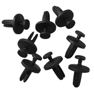 Clips de fixation noirs en plastique à poussoir pour garnitures de carrosserie automobile, tête de 17 mm, tige de 8,5 mm, pointe de 15 mm, tige de 6,5 mm, clips rivets pour panneaux de véhicule