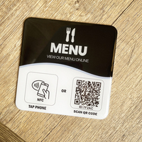 3.93 "X3.93" 10cm appuyez pour commander forme carrée NFC carte Menu plaque autocollant lien rapide vers Menu numérique Plaques de Table pour Restaurant
