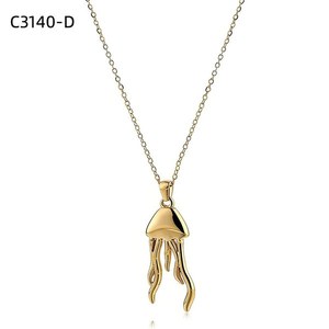 Amy Amy Jellyfish Pendant Necklace <b>Silver</b> Plated Stainless Steel Women's Casual Everyday Wear Gift Fashion Jewelry C3140 - Product Image 2