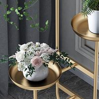 Support de présentation de plantes de jardin sur pied, 3 niveaux, en fer forgé robuste, écologique, avec revêtement en poudre, style américain moderne, pour pots de fleurs