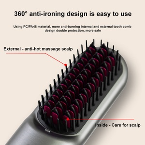 หวีไฟฟ้าไร้สายแบบพกพา ยอดนิยม ชาร์จผ่าน USB หวีร้อน 2 in 1 ปล่อยประจุลบ - Product Image 5