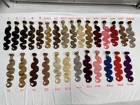 FH Lot de Cheveux Humains Vierges Brésiliens Remy Double Drawn, Lisses et Ondulés, Colorés, Vente en Gros, 16-30 pouces