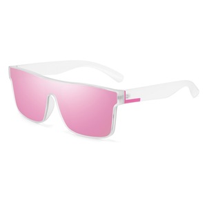 Lunettes de soleil carrées surdimensionnées polarisées à monture intégrale avec logo personnalisé, dégradé miroir, protection UV400, couleur gris champagne TZHFKJ, unisexe, vente en gros - Product Image 4