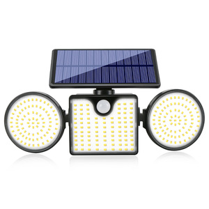 Lampe solaire à 260 LED, 3 têtes, étanche IP65, haute luminosité, détecteur de mouvement, lampe murale solaire, projecteur réglable - Product Image 2