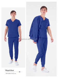 2025 meilleure vente élégant col en v à manches courtes uniforme d'allaitement ensembles personnalisé marque privée femmes gommages médicaux hôpital hauts - Product Image 5
