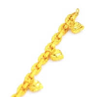 Bracelet Cœur Pêche Plaqué Or 24K Z H Fashion – Chaîne et Maillons Tendance – Bijoux en Laiton en Gros pour Accessoires Féminins