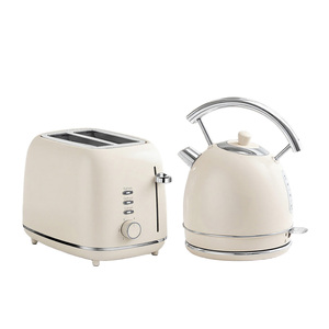 Retro Waterkoker En Broodrooster Set Gekleurde Metalen Theeketel Vintage Roestvrij Staal Broodrooster Custom Elektrische Waterkoker Met Logo - Product Image 2
