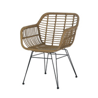 H003 Sortie d'usine Chaise de salle à manger en rotin en plastique de haute qualité tissée à la main Chaises de loisirs en rotin en plein air Luxe Moderne Vente en gros