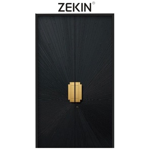 Porte d'entrée en aluminium à double vitrage de style moderne Zekin, anti-effraction, porte de sécurité pare-balles - Product Image 1