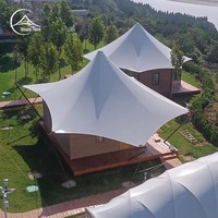 Tente de glamping préfabriquée pour 2 personnes, idéale pour Instagram, avec salle de bain, pour vivre en plein air