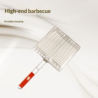 Ensemble d'outils de barbecue coréens à long manche avec poignée en bois, pinces à charbon de bois portables pour le camping et l'extérieur
