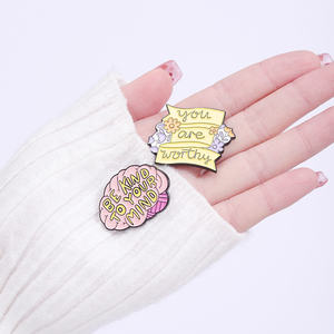 Broche esmaltado con letras a la moda, gafas <span class=keywords><strong>de</strong></span> CD Power Rose, Shake Crazy Enjoy Thanks Need Sleep Try Again, insignia, Pin <span class=keywords><strong>de</strong></span> solapa, joyería - Product Image 4