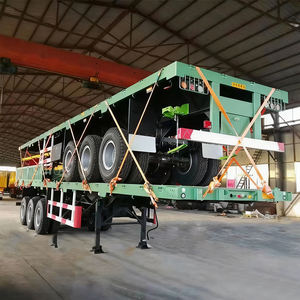 40Ft Gooseneck Flatbed truk Trailer kontainer pengiriman laut 24 kaki tempat tidur datar Semi Trailer - Product Image 1