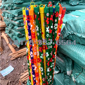 Italian PVC Coated Wooden Mop Broom & Dustpan <b>Brush</b> Set with Flower Design Soft Bristles Home Portable Wholesale Bulk Vietnam - Product Image 4