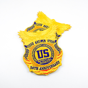 New thêu hoa vá quần áo vải cảm thấy loại dính ủng hộ Logo tùy chỉnh - Product Image 6