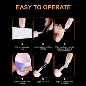 Venta al por Mayor de Puntas de Uñas Transparentes en Caja de 600 Piezas, Puntas de <span class=keywords><strong>Gel</strong></span> para Uñas, Cobertura Completa, Puntas de Uñas Postizas - Product Image 5