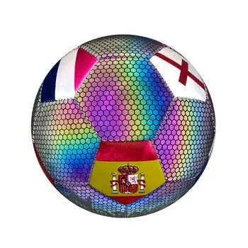 Оптовая продажа, персонализированный логотип, светящийся голографический футбол в темном футболе, светящиеся футбольные мячи