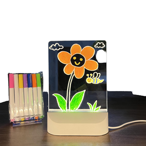 Ngày Valentine Bộ Quà Tặng Mới lạ hiện đại rõ ràng Acrylic <span class=keywords><strong>LED</strong></span> ánh sáng ban đêm <span class=keywords><strong>mini</strong></span> 3D hình ảnh của công ty phụ nữ thiết lập bảng tin viết - Product Image 3