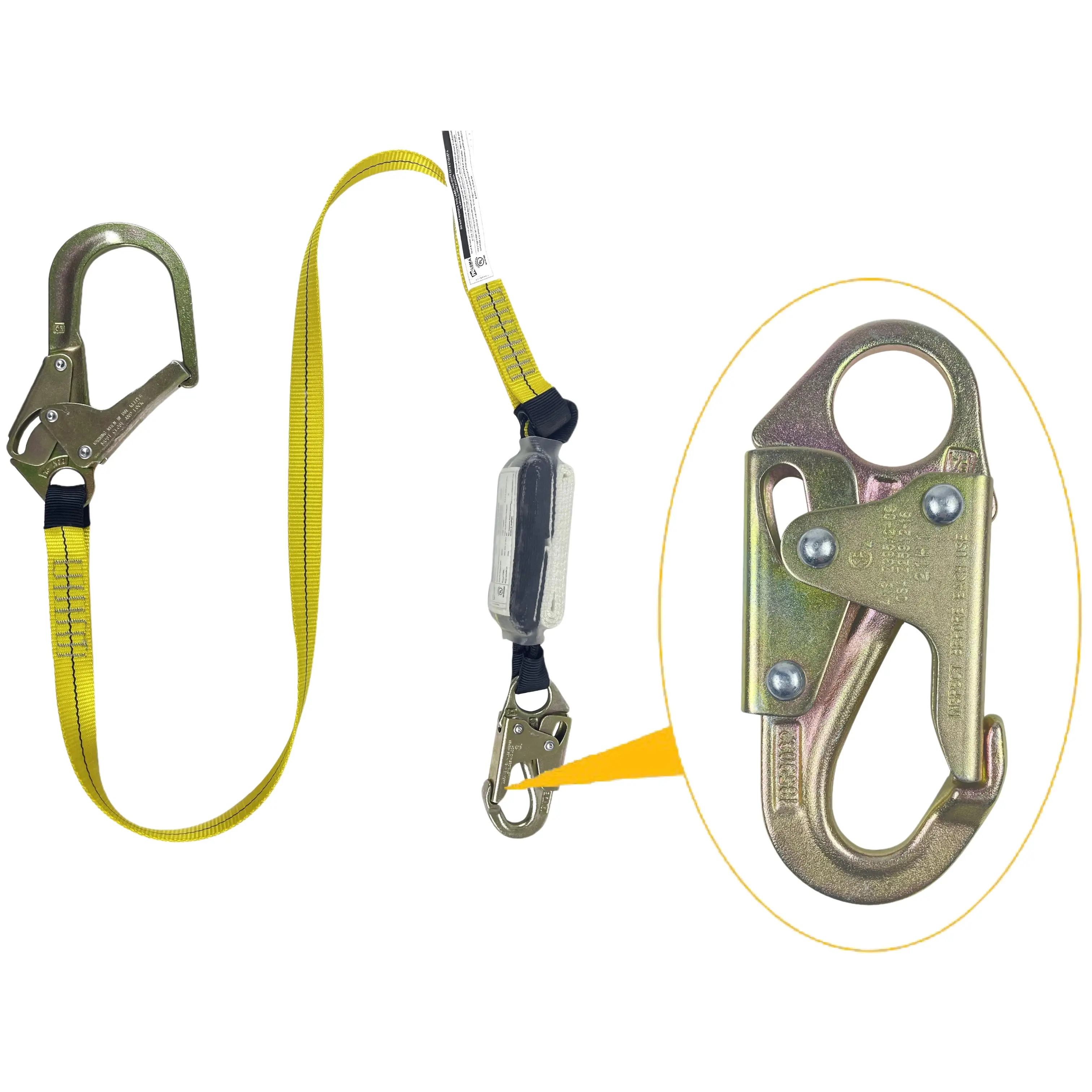 Custom China hot sell outdoor aluminum hook Fall Protection Metal Safety Belts Harness carabiner hook with lock