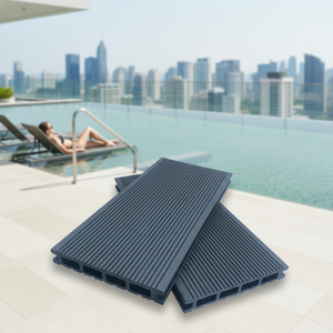 Nouvelle Arrivée : Lames de Terrasse Carrées Creuses en WPC Modernes, Antidérapantes, Étanche, Écologiques, Ignifuges pour Piscines Extérieures - Product Image 1