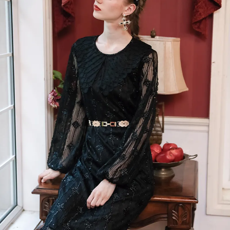 vintage black lace dress