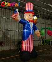 Figure patriotique explosée du jour de l'indépendance avec lumières LED intégrées, décor de cour de jardin extérieur pour la célébration du 4 juillet