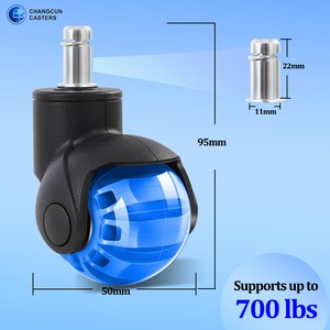 Rueda giratoria de 2 pulgadas para muebles, rueda para <span class=keywords><strong>silla</strong></span> de oficina, rueda giratoria de 20-50kg, Material de PU silencioso - Product Image 6