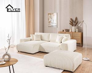 Sofá reclinable Seccional de pana de felpa moderna, juego de muebles de dormitorio para sala de estar comprimido al vacío con caja de embalaje para sofá cama Perezoso - Product Image 6