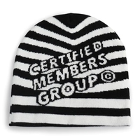 Bonnet d'hiver en acrylique jacquard HK34 avec logo personnalisé, bonnet de ski chaud et respirant, accessoire de voyage