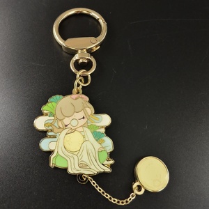 Llavero de metal personalizado con diseño de personaje de anime, chapado en oro rosa, esmaltado, para fans de <span class=keywords><strong>manga</strong></span>, venta al por mayor - Product Image 1