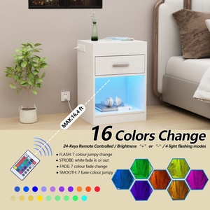 שולחן המיטה החכם מודרני עם מנעול אלקטרוני, הליד עם תחנת טעינה, שולחן ספה לצד תא מוסתר - Product Image 4