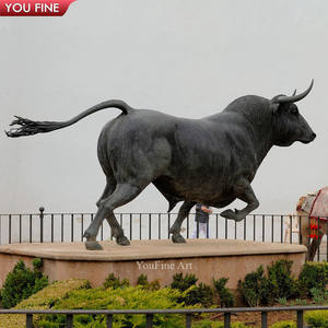 Statue d'animaux en métal Bronze, grande taille, Sculpture de <span class=keywords><strong>taureau</strong></span>, ange en Bronze, animaux de la pelouse extérieure - Product Image 2