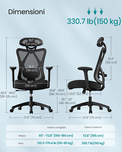 <span class=keywords><strong>Chaise</strong></span> de bureau ergonomique <span class=keywords><strong>SONGMICS</strong></span>, <span class=keywords><strong>chaise</strong></span> d'ordinateur en maille avec soutien lombaire réglable et appui-tête, <span class=keywords><strong>chaise</strong></span> de bureau - Product Image 6
