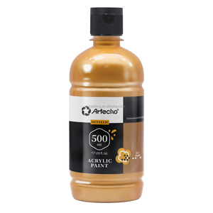 <span class=keywords><strong>Peinture</strong></span> <span class=keywords><strong>Acrylique</strong></span> Artecho de Haute Qualité, Couleur <span class=keywords><strong>Dorée</strong></span> Métallisée, 500 ml, pour Loisirs Créatifs et Usage Professionnel – Fournitures d'Art - Product Image 1