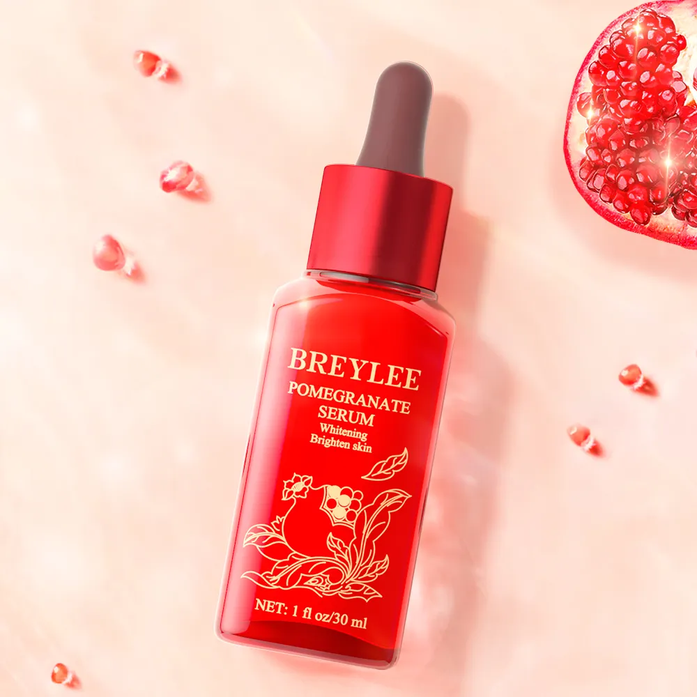 BREYLEE Serum Wajah, Serum Wajah Pencerah Pemutih Memberi Nutrisi Delima Merah Label Pribadi