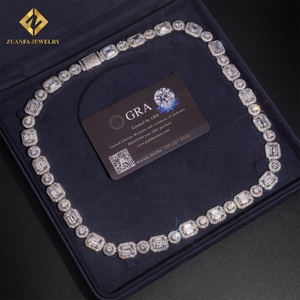 Cadena Cubana con Eslabones de 12 mm, Chapada en Plata 925, con Diamantes Moissanite, Joyería Fina, Estilo Iced Out, Pasa el Test de Diamantes - Product Image 3