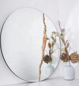 Salle de bain décorée avec mur de bain miroir en verre rond <span class=keywords><strong>meubles</strong></span> de maison modélisation décorative - Product Image 6