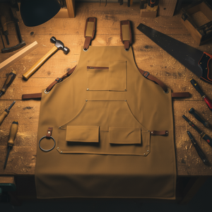 Delantal de lona resistente de 16 onzas con 5 bolsillos para carpintería, trabajo en madera y uso en taller - Product Image 2