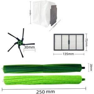 Kit de remplacement de brosses en caoutchouc de qualité supérieure, filtres et sacs à poussière pour <span class=keywords><strong>aspirateur</strong></span> robot IRobot Roomba S9 + S9 Plus (9550) S9(9150) - Product Image 2