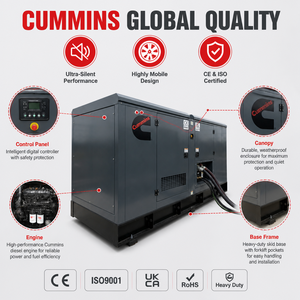 เครื่องกำเนิดไฟฟ้าดีเซลแบบเงียบคุณภาพสูง เสียงเบา 50kva กำลังไฟฟ้าต่อเนื่อง - Product Image 6