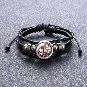 <span class=keywords><strong>Pulsera</strong></span> de Anime Twilight Yor Anya SPY FAMILY, <span class=keywords><strong>Pulsera</strong></span> de Cuero Trenzado con Piedra del Tiempo - Product Image 3