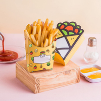 Emballage de boîte en carton de croustilles de papier imprimé personnalisé recyclable boîtes en papier d'emballage de fast-food jetables pour frites