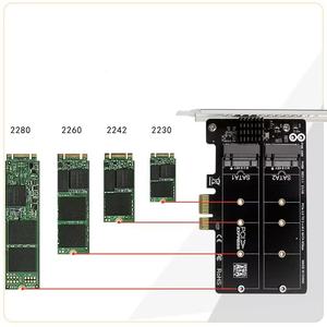 PH 58 M.2 untuk SATA ke PCIE Dual Bay Array Adapter Card RAID ekspansi JMB582 Chipset produk dalam stok - Product Image 3