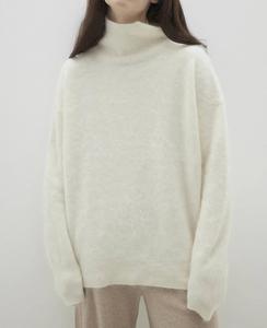 Pull en cachemire brossé 100% pur italien, luxe discret, tricoté sur mesure, col roulé, <span class=keywords><strong>laine</strong></span> et cachemire, pour femmes - Product Image 3