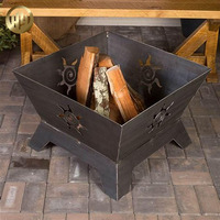 Fournitures de jardin Soudage Carré en métal Chauffage à bois Barbecue Fire Pit