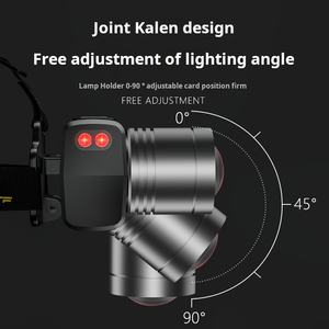 Lampe frontale LED à zoom télescopique haute luminosité, interrupteur à bouton-poussoir, indice de protection IP65, faisceau réglable, batterie rechargeable - Professionnel pour l'extérieur - Product Image 5