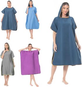 Poncho de change en microfibre avec capuche pour la plage, le surf, la natation, la combinaison de plongée, séchage rapide et léger, convient aux adultes - Product Image 3