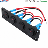 Panel de Control Personalizado para Vehículos Todoterreno - Juego de Interruptores Basculantes LED Rojos Delgados Tipo Ojo de Gato para Jeep 4x4 UTV Side-by-Side Retrofit